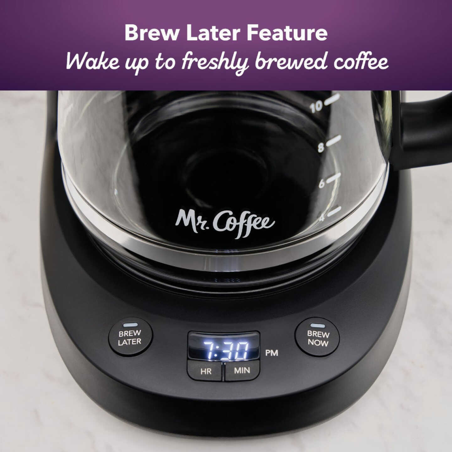 Mr. Coffee Programmable Coffee Maker, 12-Cup Coffee Maker, Black Image 3