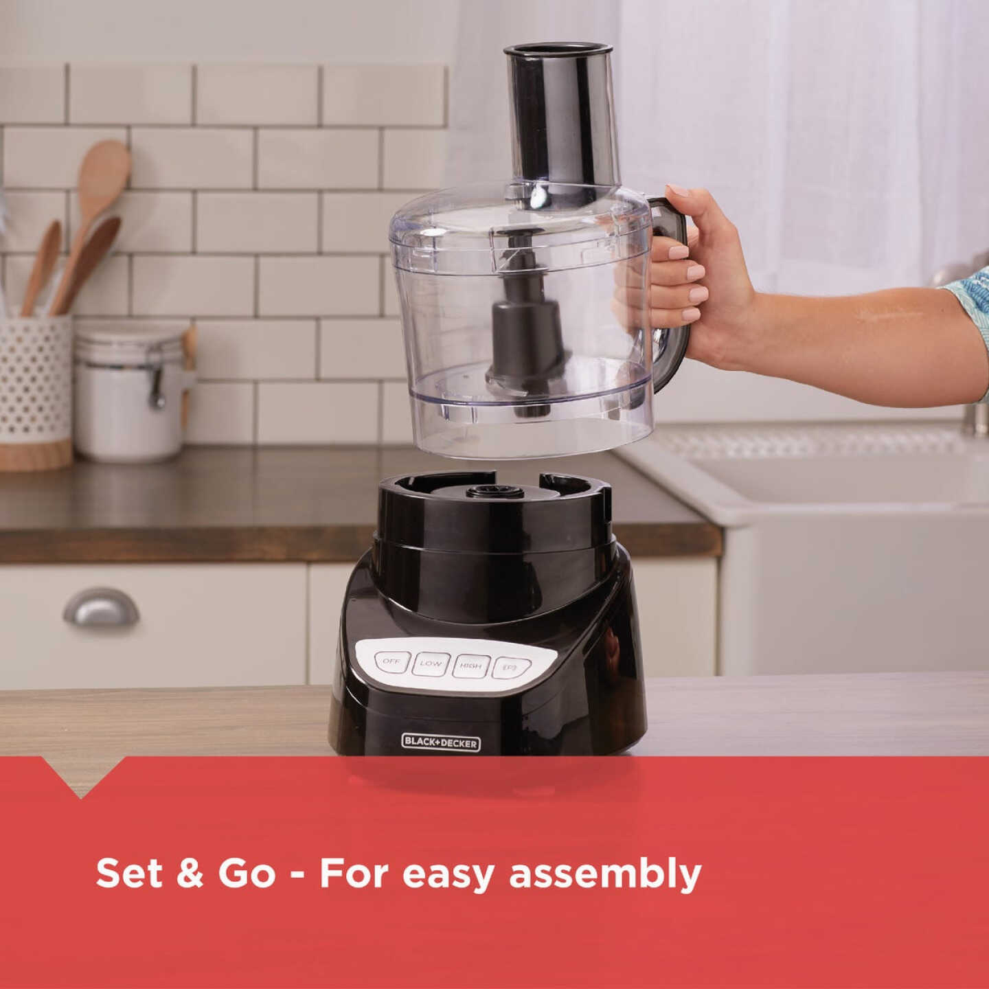 Black+Decker Easy Assembly 8-Cup Food Processor Image 5