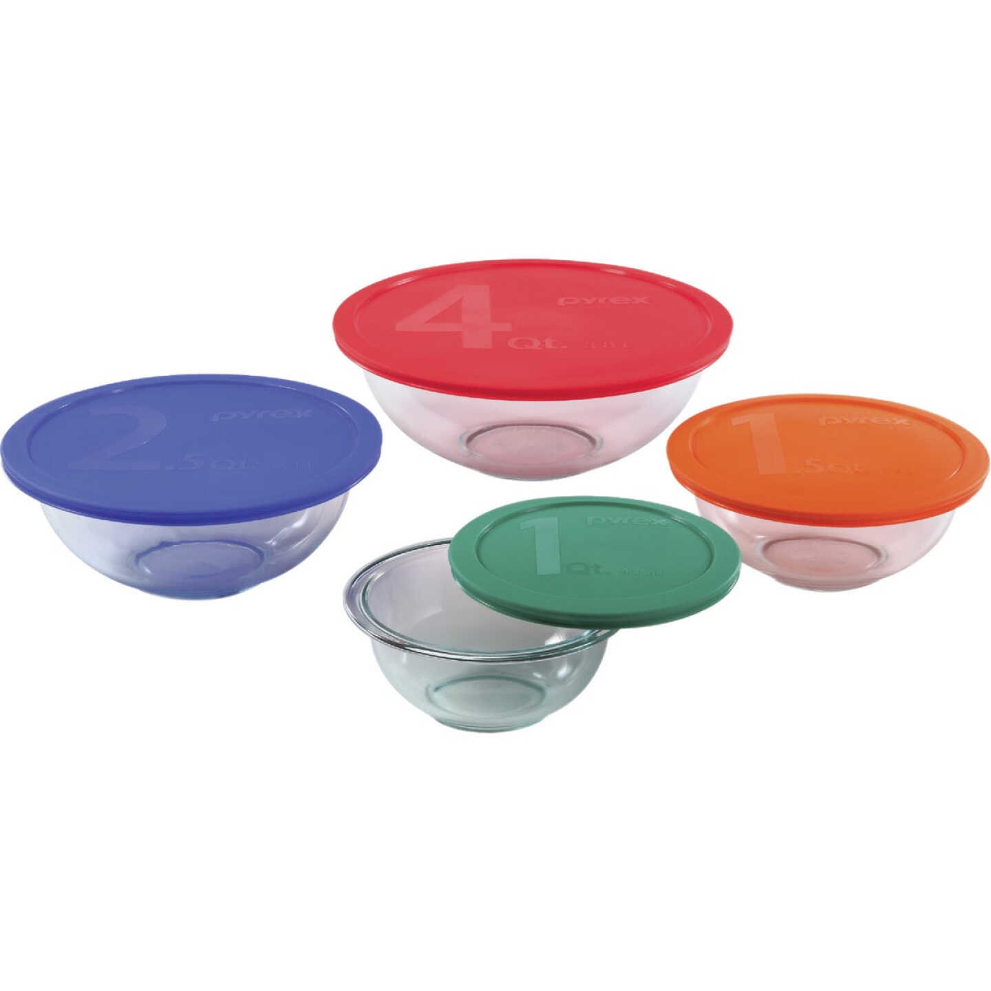 Pyrex Smart Essentials Covered Glass Pyrex Bowl Set (8-Piece) Image 1