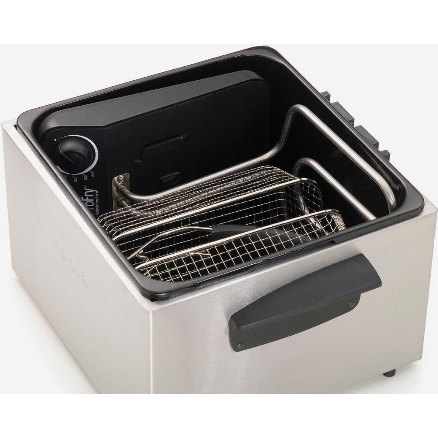 Presto ProFry 3 Qt. Silver Aluminum Dual Basket Deep Fryer Image 4