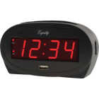 La Crosse Technology Equity 0.9 In. Red LED Alarm Clock with USB Charging Port Image 1