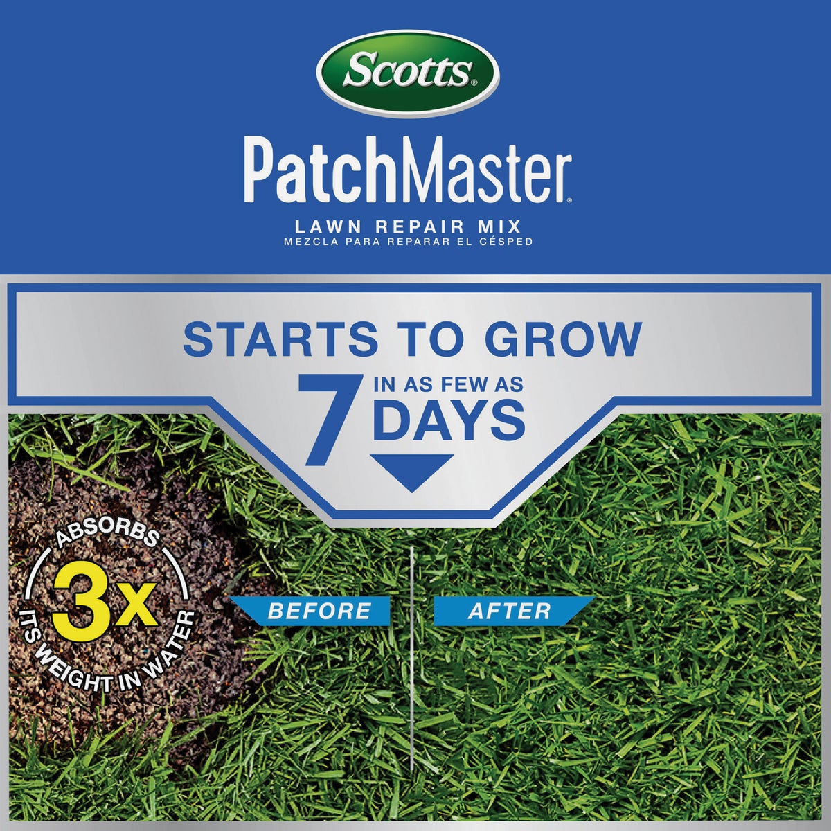 Scotts PatchMaster 10 Lb. 145 Sq. Ft. Lawn Repair Mix Sun and Shade Mix Mulch, Seed and Fertilizer Combination Image 2