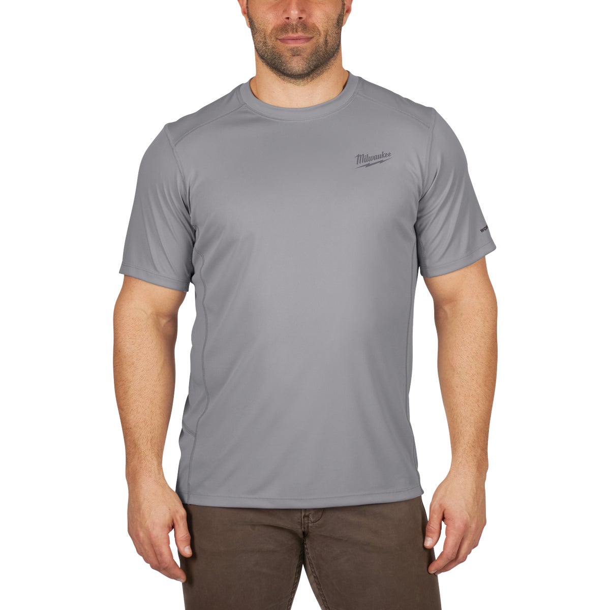 Milwaukee Workskin Large Gray Short Sleeve Men's Lightweight Performance Shirt Image 1