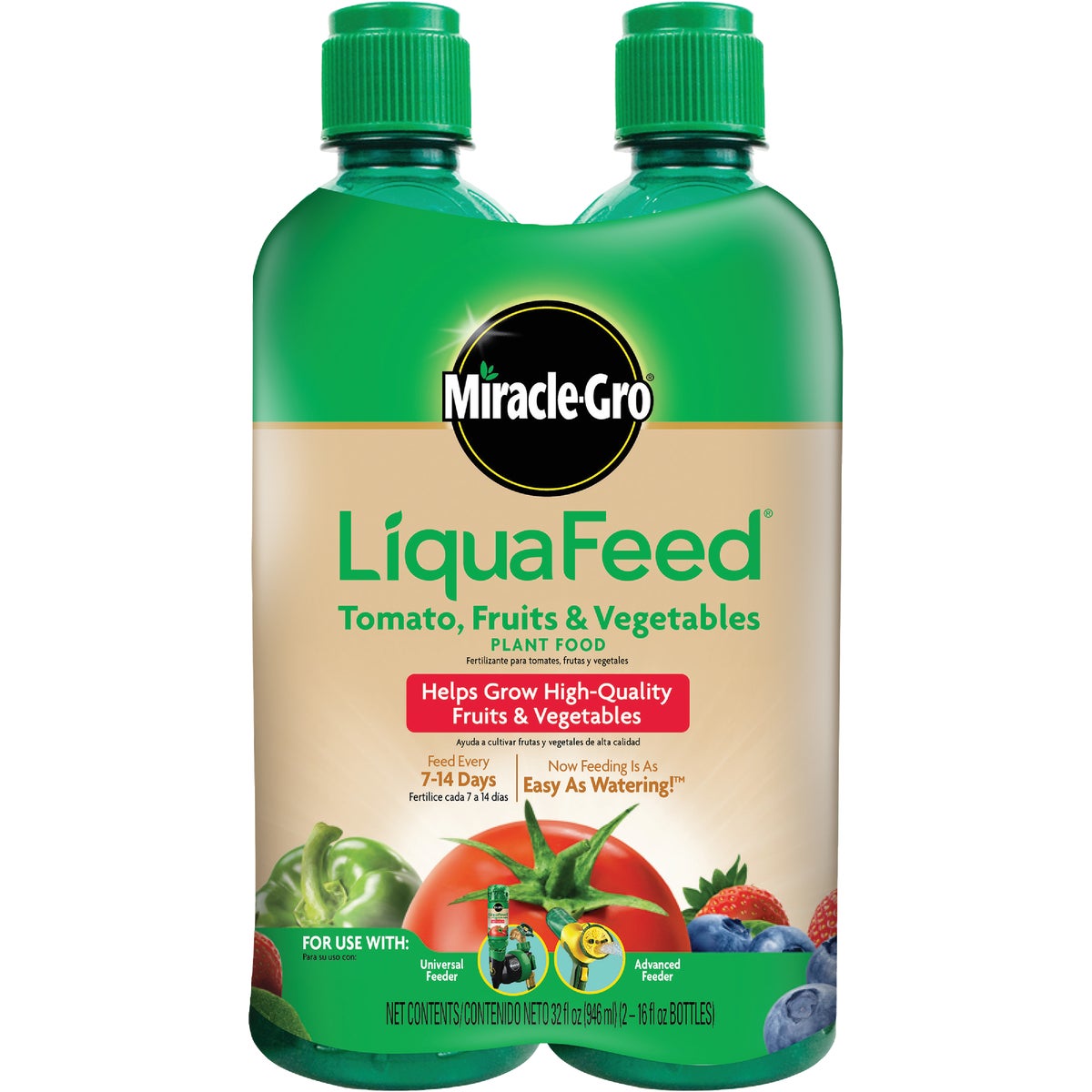 Miracle-Gro LiquaFeed 16 Oz. Liquid Tomato, Fruits & Vegetables Plant Food (2-Pack) Image 1