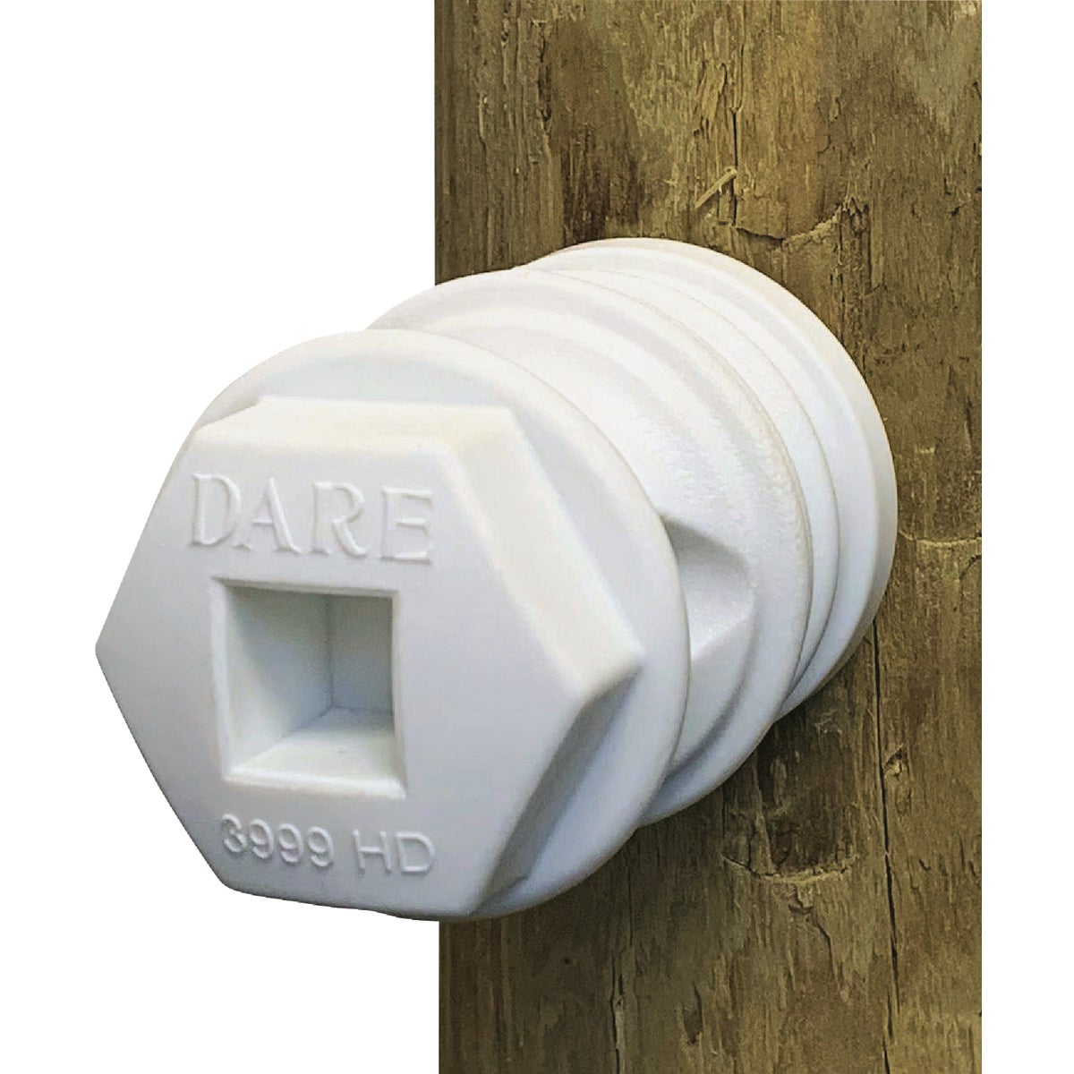 Dare Screw-On White Polyethylene Hex Head Electric Fence Insulator Image 2