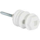 Dare Screw-On White Polyethylene Hex Head Electric Fence Insulator Image 1