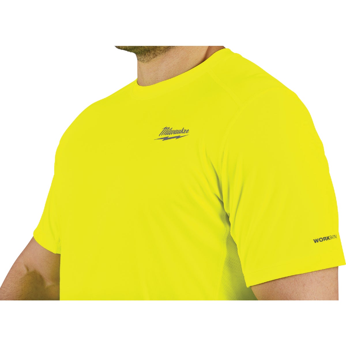 Milwaukee Workskin Large High Visibility Short Sleeve Men's Lightweight Performance Shirt Image 3