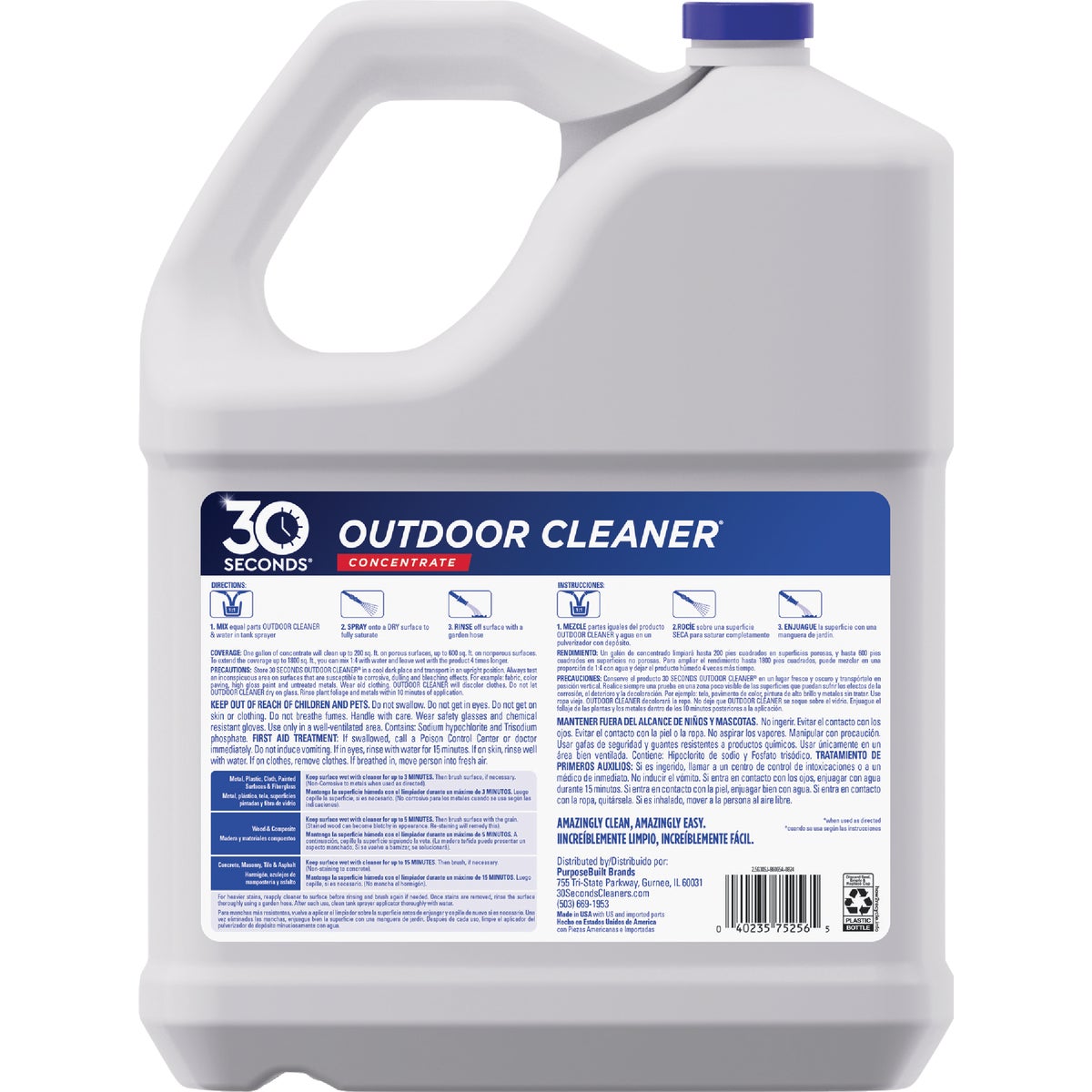 30 seconds Outdoor Cleaner 2.5 Gal. Concentrate Algae, Mold & Mildew Stain Remover Image 2