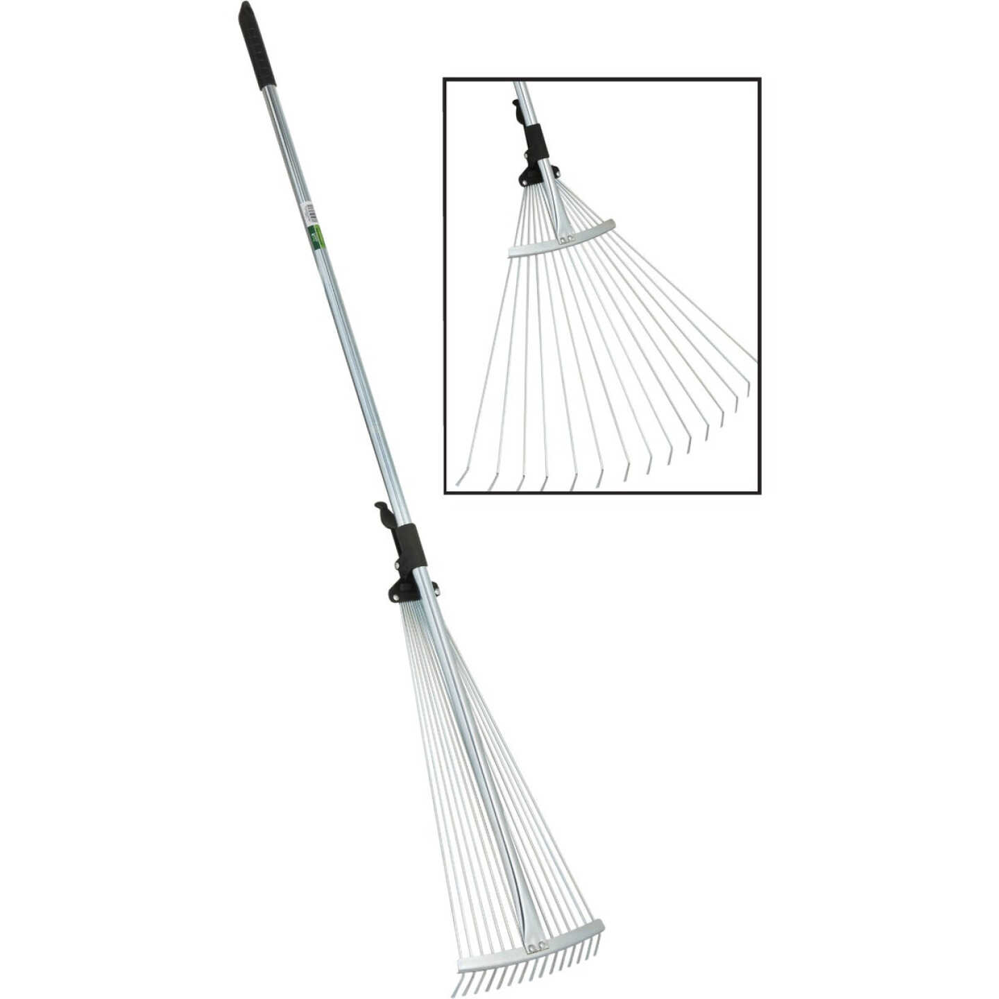 Best Garden 25 In. Adjustable Steel Leaf Rake with 48 In. Steel Handle (15-Tine) Image 1