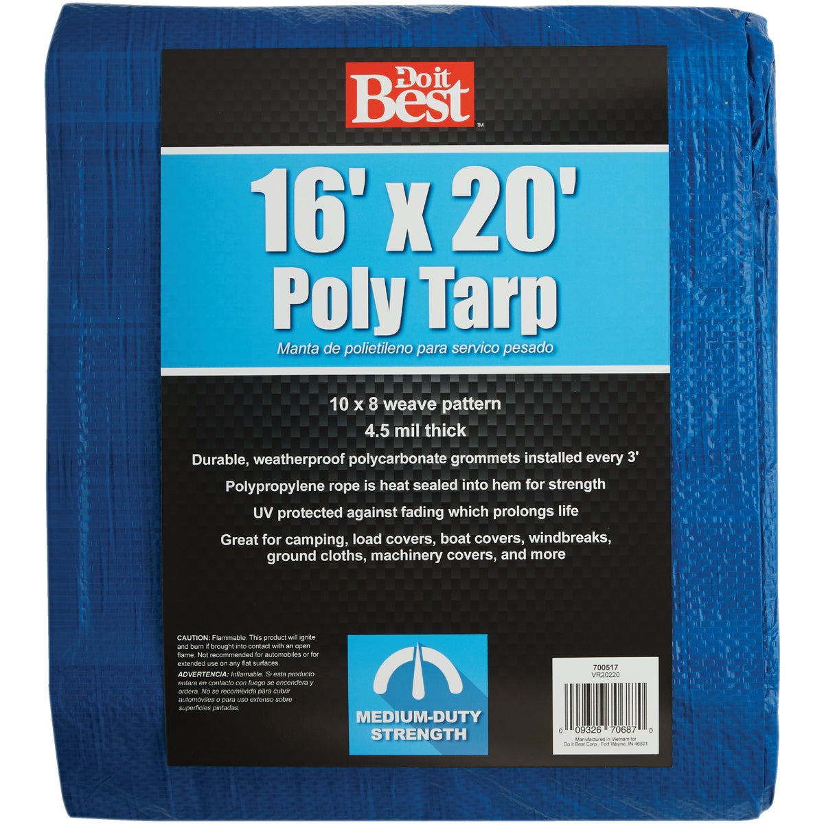 Do it Best Blue Woven 16 Ft. x 20 Ft. Medium Duty Tarp Image 1