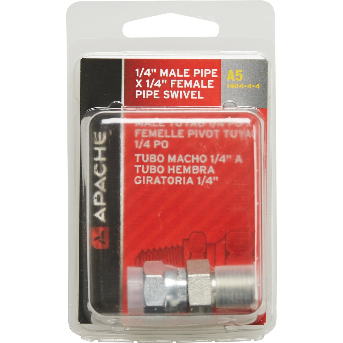 Apache 1/4 In. Male Pipe x 1/4 In. Female Pipe Swivel Hydraulic Hose Adapter Image 2