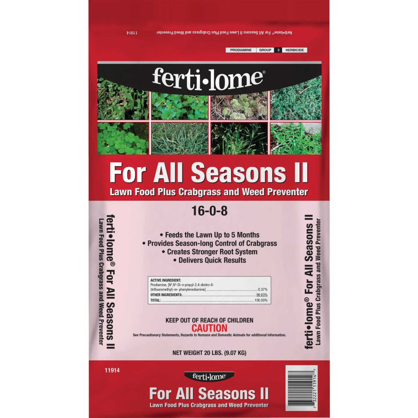 Ferti-lome For All Seasons II 20 Lb. 5000 Sq. Ft. 16-0-8 Lawn Fertilizer with Crabgrass & Weed Preventer Image 1