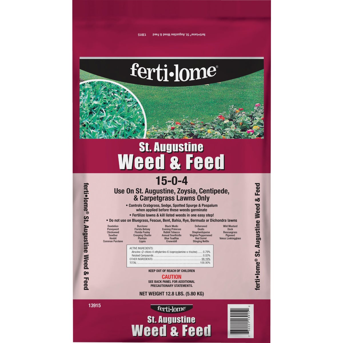 Ferti-lome St. Augustine Weed & Feed 12.8 Lb. 2000 Sq. Ft. 15-0-4 Lawn Fertilizer with Weed Killer