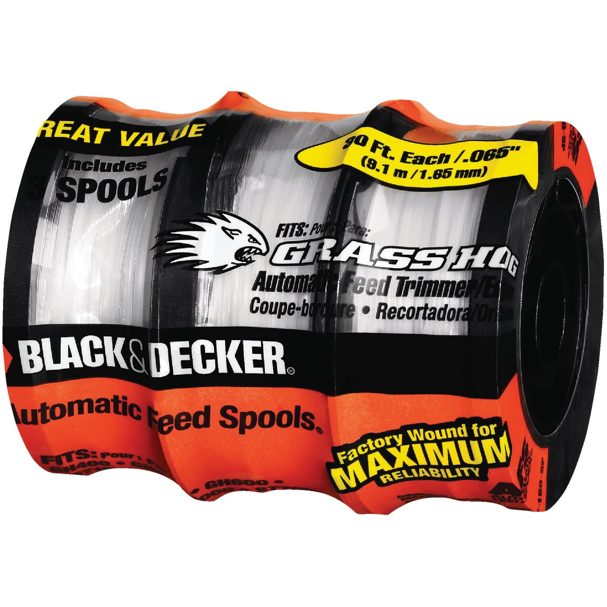 Black & Decker GrassHog 0.065 In. x 30 Ft. Trimmer Line Spool (3-Pack) Image 2