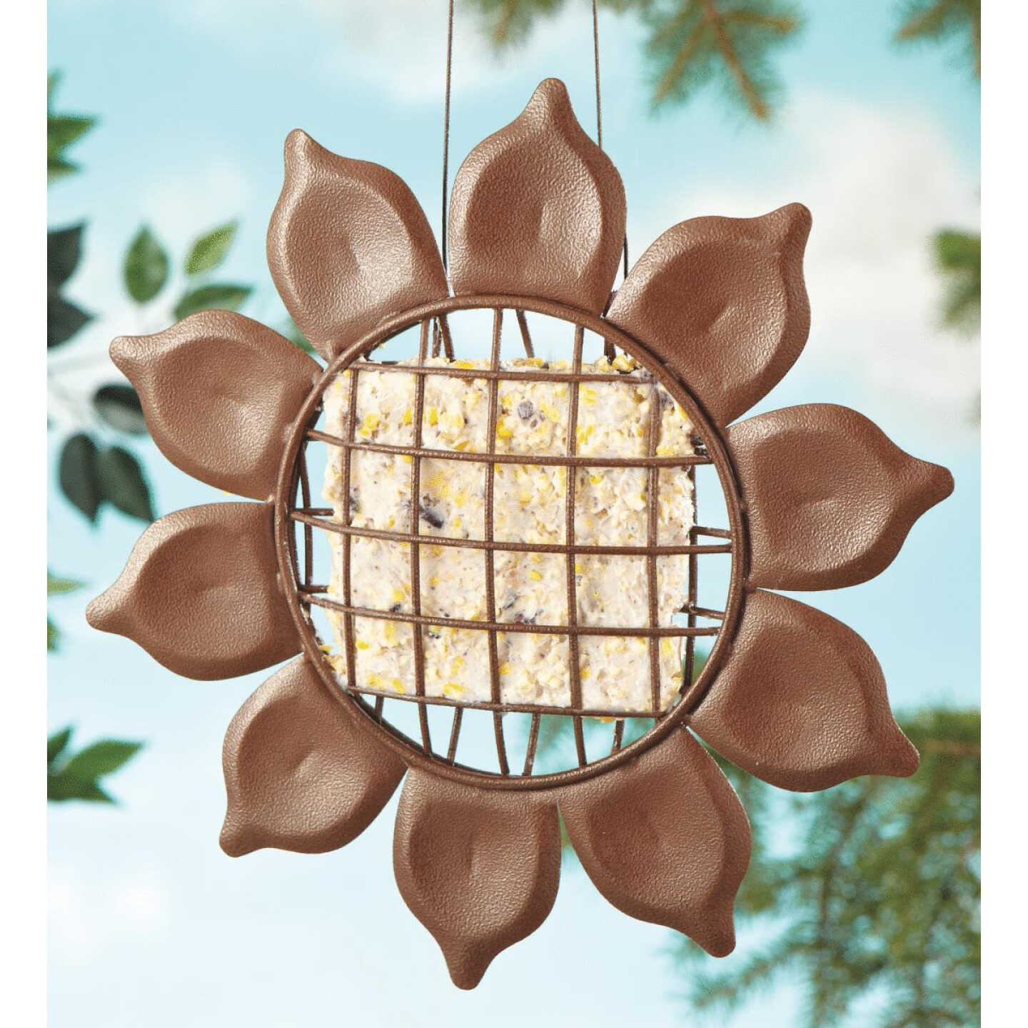 Northstates Bronze 1-Cake Metal Sunflower Suet Feeder Image 1