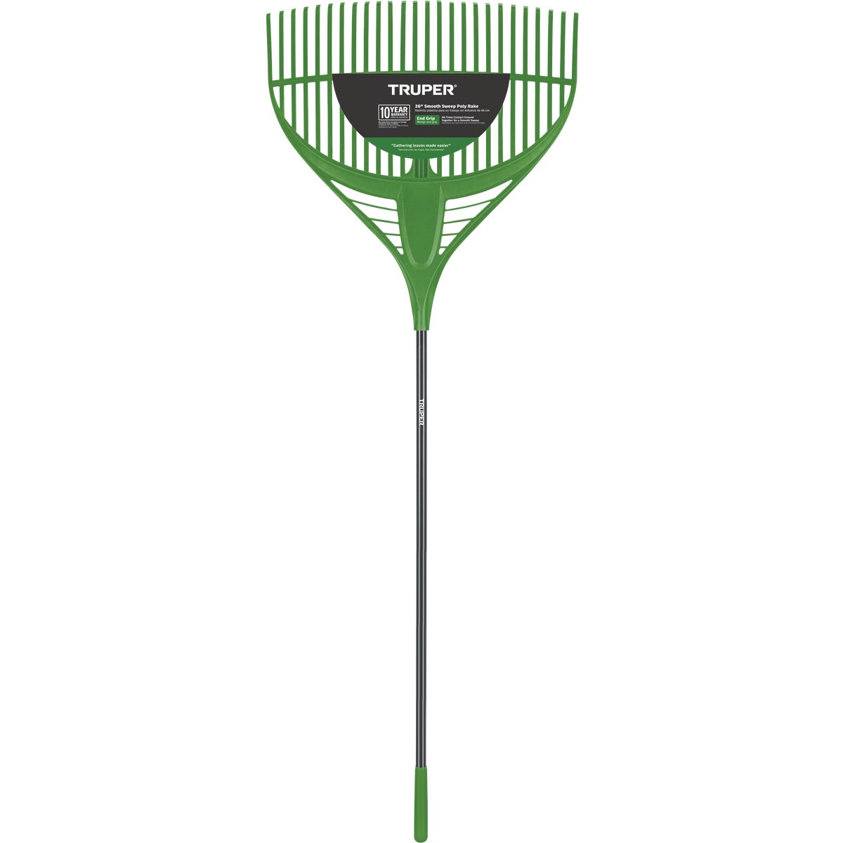 Truper Tru Tough 26 In. Poly Leaf Rake with 56 In. Steel Handle (26-Tine)