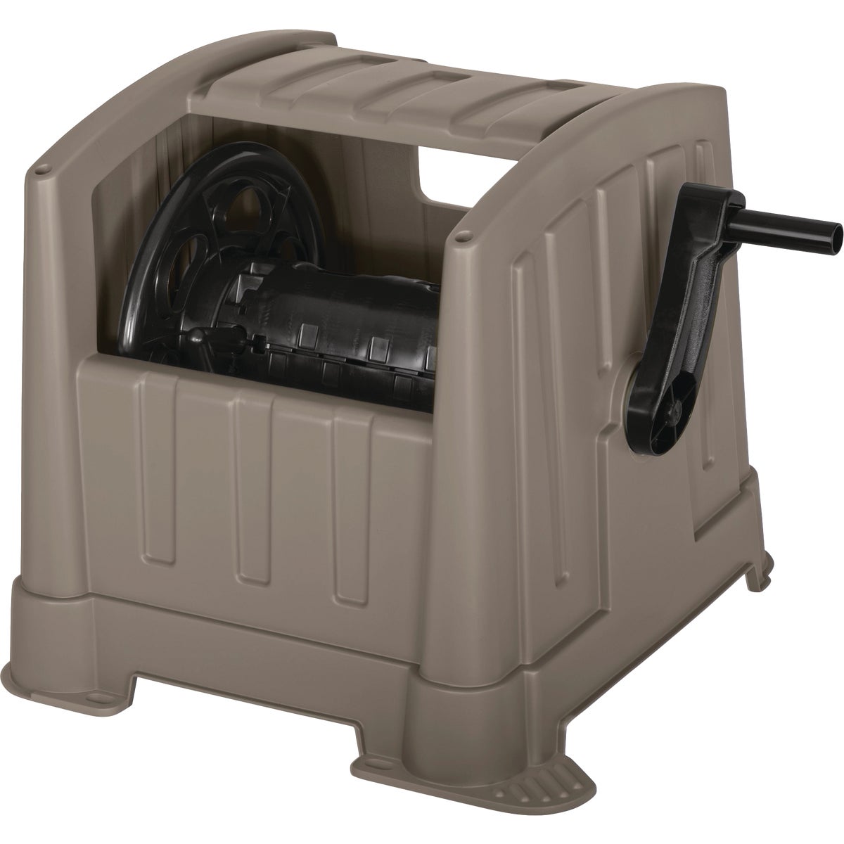 Suncast Hideaway 100 Ft. Dark Taupe Hose Storage