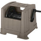 Suncast Hideaway 100 Ft. Dark Taupe Hose Storage Image 1