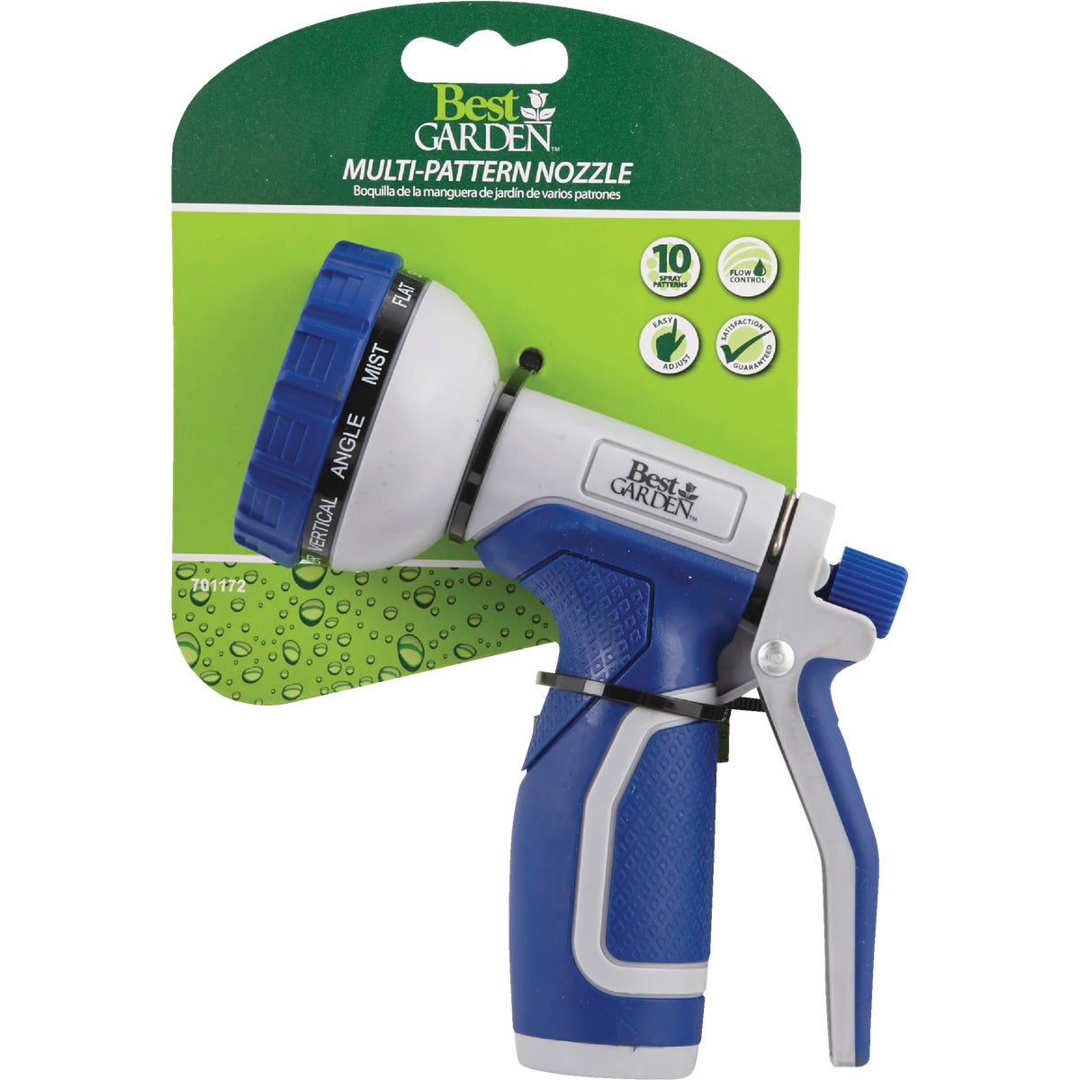 Best Garden Plastic 10-Pattern Nozzle, Blue & Gray Image 2