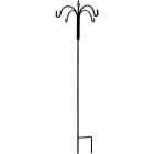American Gardenworks 90 In. Black Steel Spiral Twist Top 4-Hook Shepherd Rod Hanger Image 1