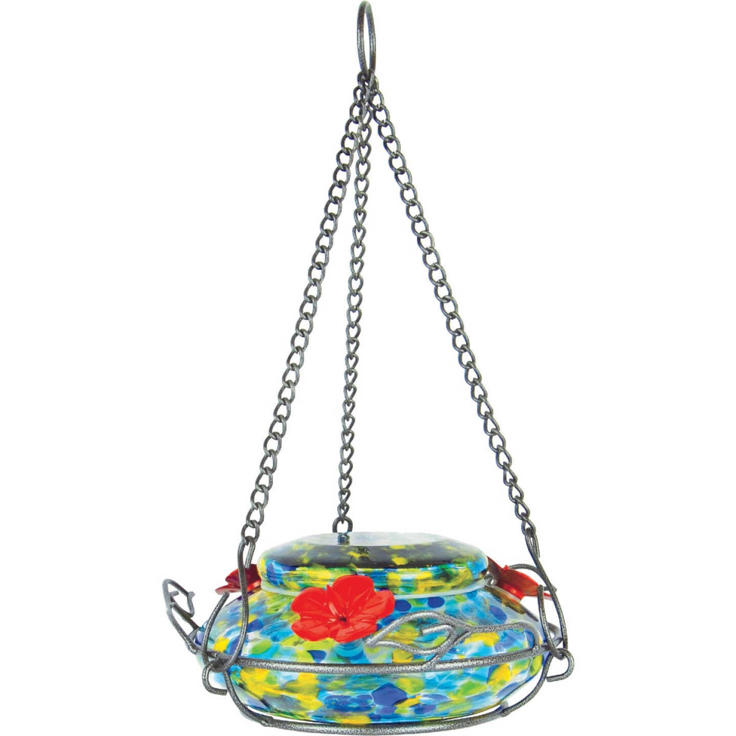 Nature's Way 16 Oz. Glass Solar Illuminated Hummingbird Feeder Image 1