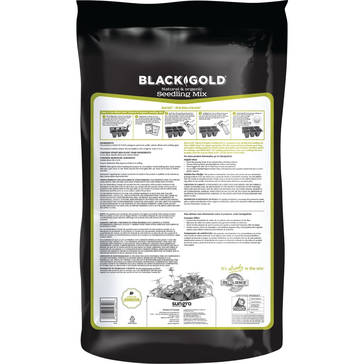 Black Gold 1.5 Cu. Ft. 18 Lb. All Purpose Container Potting Seed Starting Mix Image 5