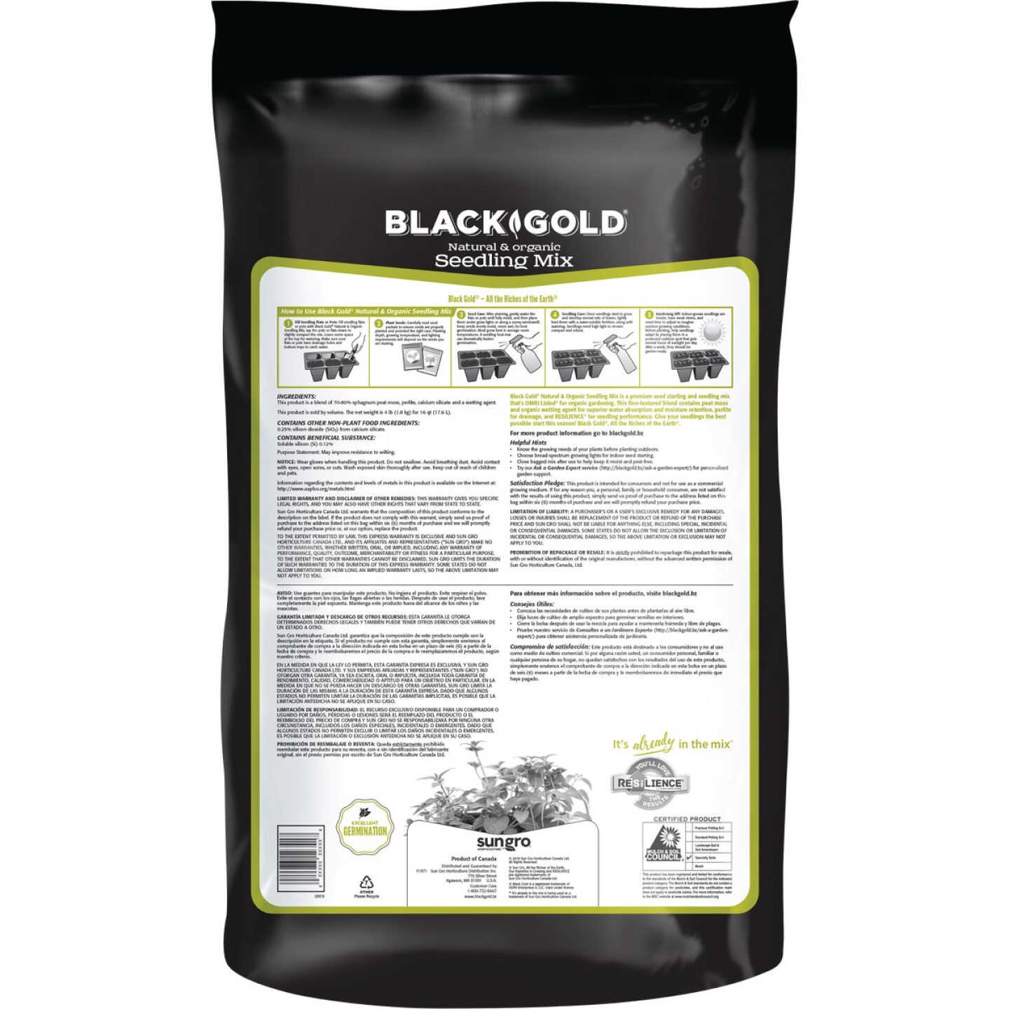 Black Gold 1.5 Cu. Ft. 18 Lb. All Purpose Container Potting Seed Starting Mix Image 5