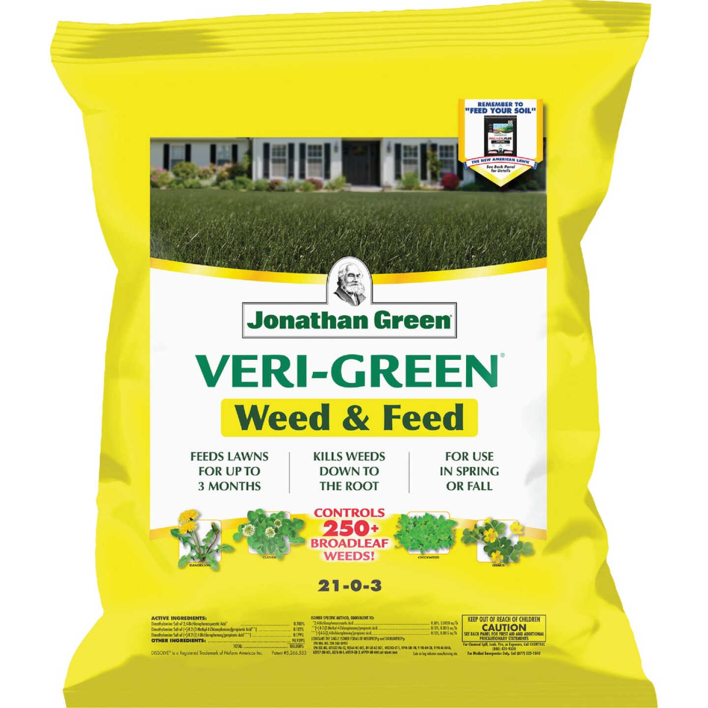 Jonathan Green Veri-Green Weed & Feed 16 Lb. 5000 Sq. Ft. 21-0-3 Lawn Fertilizer with Weed Killer Image 1