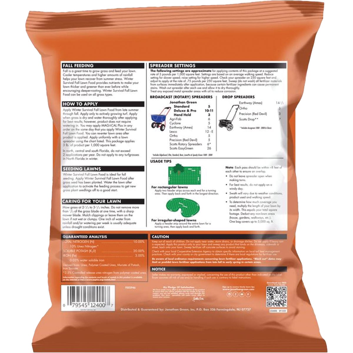 Jonathan Green Winter Survival 45 Lb. 15,000 Sq. Ft. 10-0-20 Winterizer Fall Fertilizer Image 5