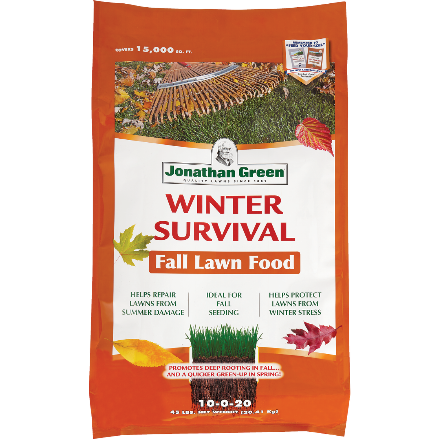 Jonathan Green Winter Survival 45 Lb. 15,000 Sq. Ft. 10-0-20 Winterizer Fall Fertilizer Image 1