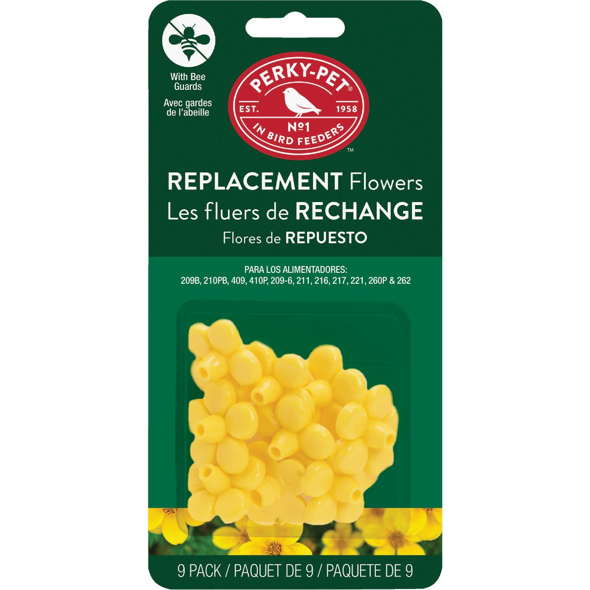 Perky-Pet Plastic Yellow Replacement Hummingbird Feeder Flower (9-Pack) Image 1