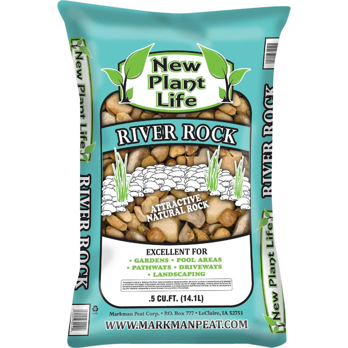 New Plant Life 0.5 Cu. Ft. River Rock Image 1