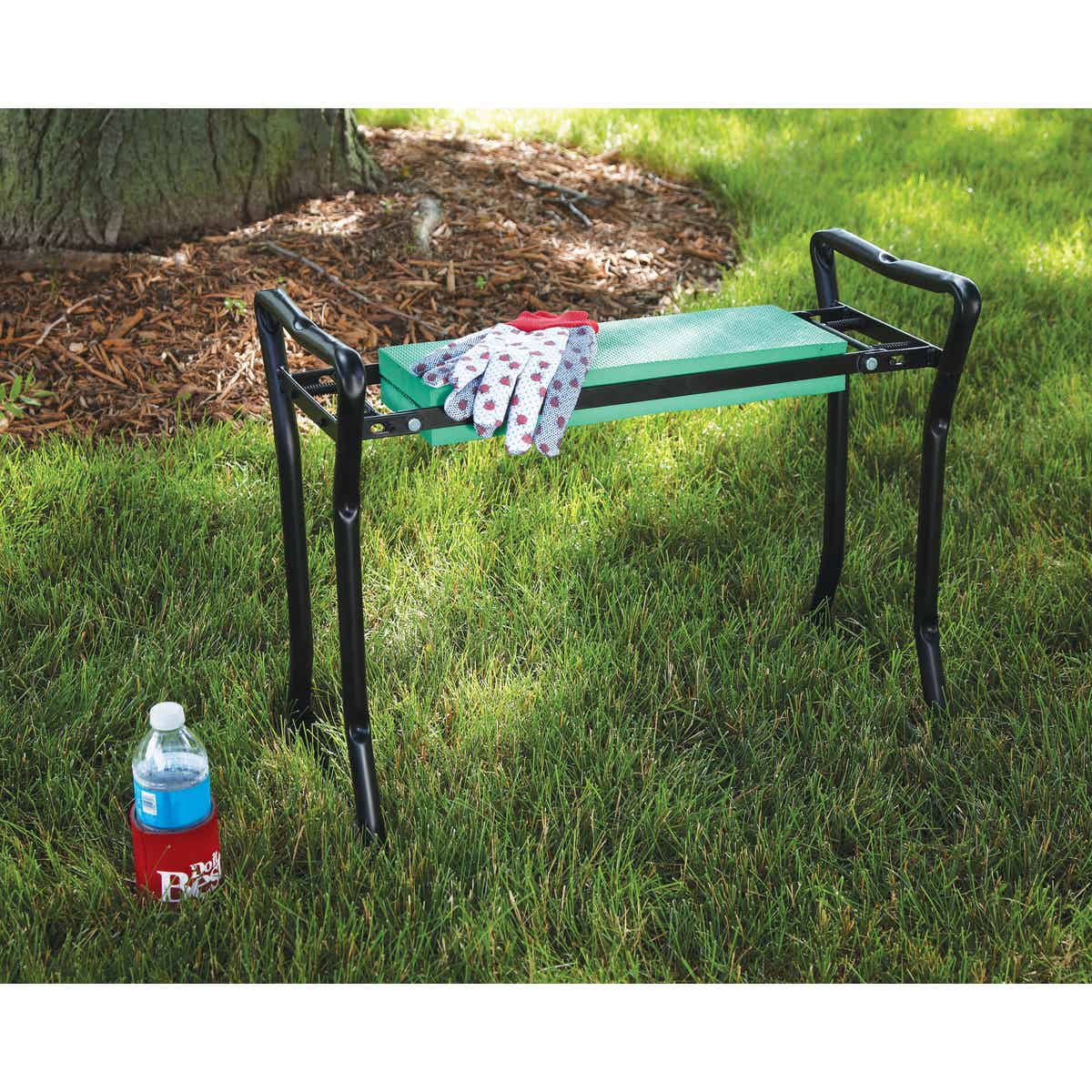 Best Garden Green Foam Pad with Black Steel Frame Garden Kneeler Bench Image 5