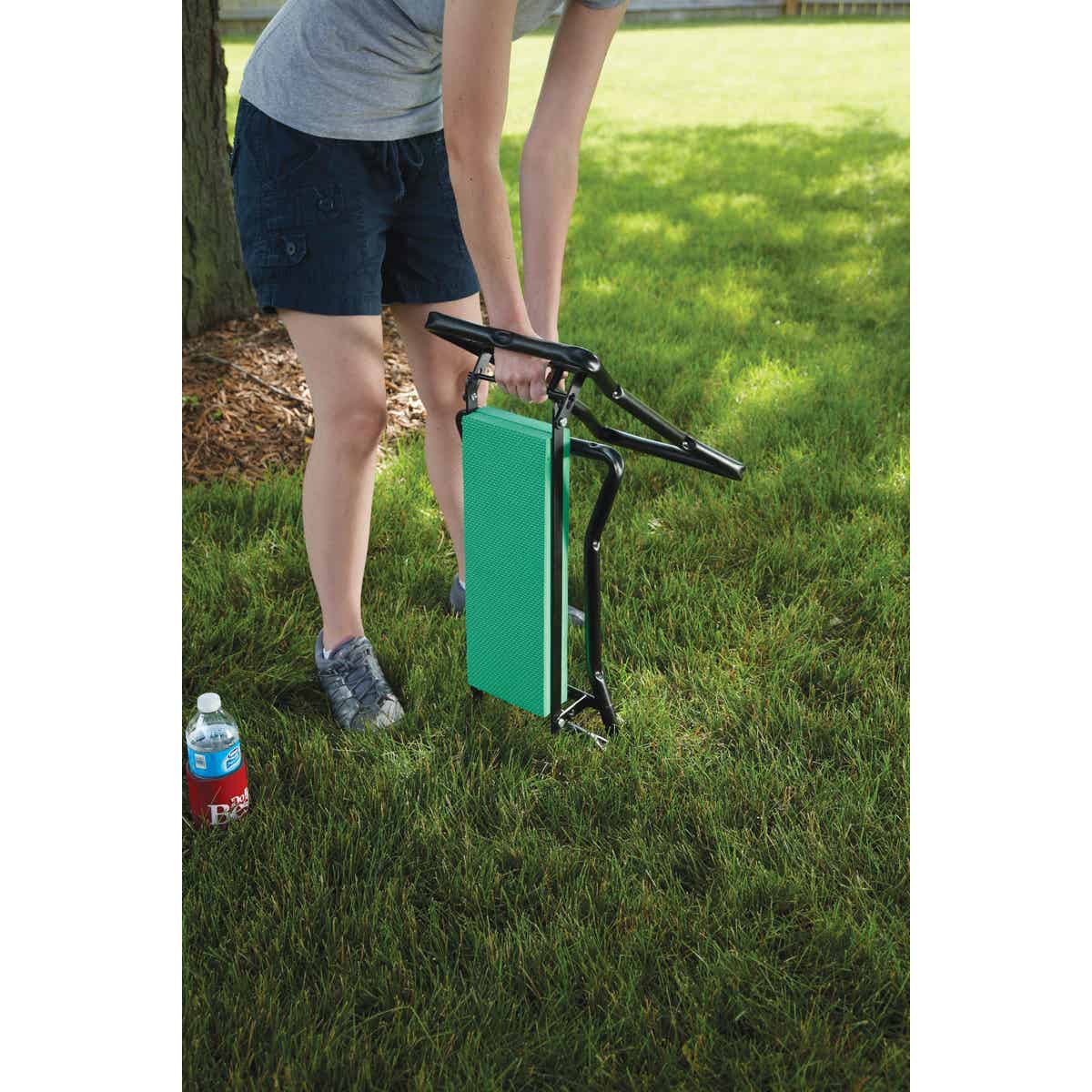 Best Garden Green Foam Pad with Black Steel Frame Garden Kneeler Bench Image 7
