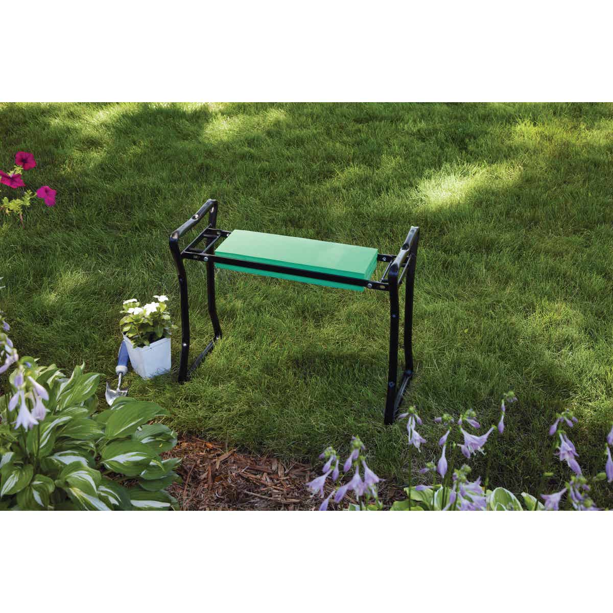 Best Garden Green Foam Pad with Black Steel Frame Garden Kneeler Bench Image 10