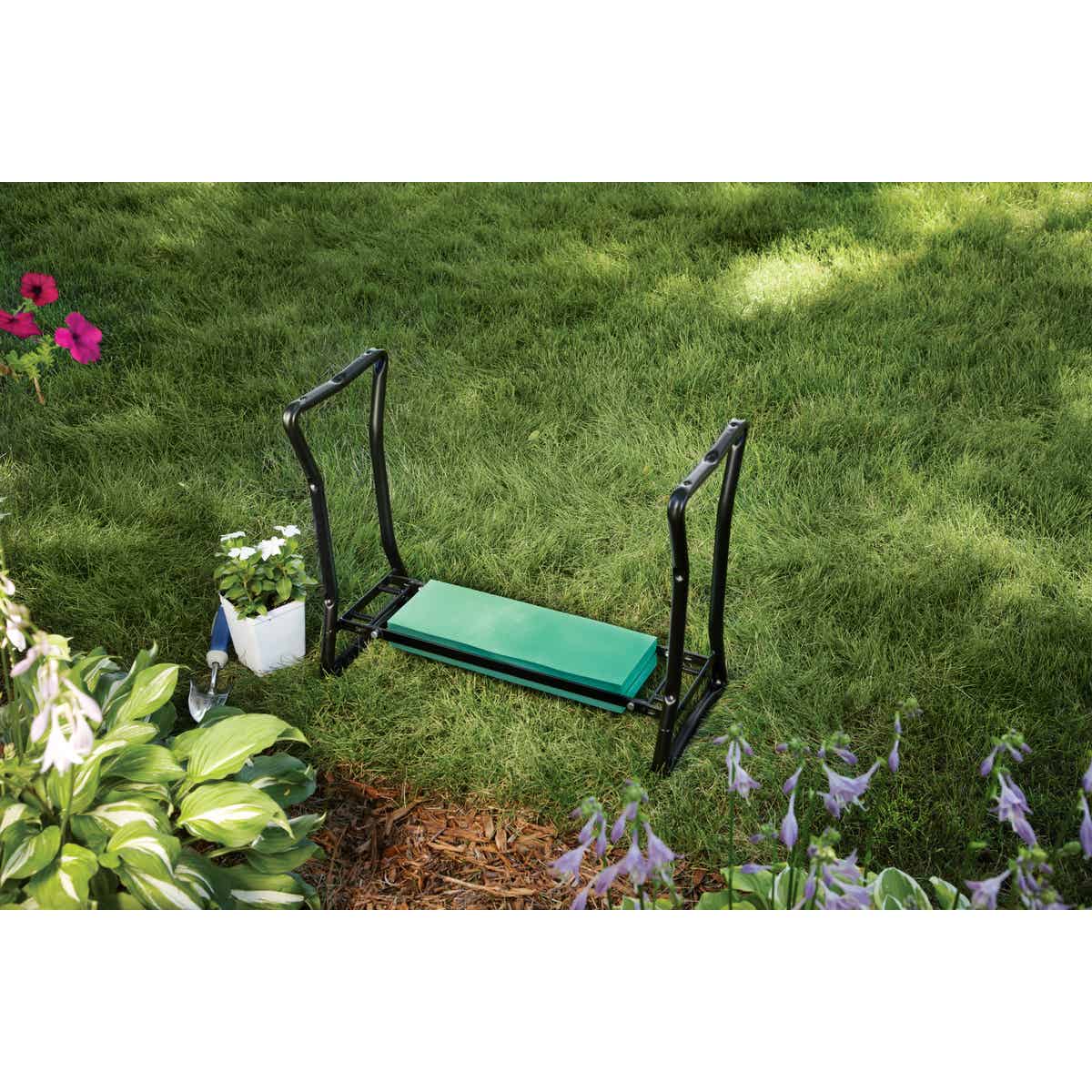 Best Garden Green Foam Pad with Black Steel Frame Garden Kneeler Bench Image 11