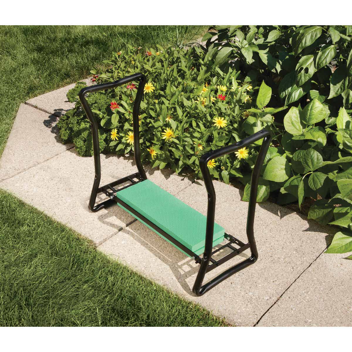 Best Garden Green Foam Pad with Black Steel Frame Garden Kneeler Bench Image 12
