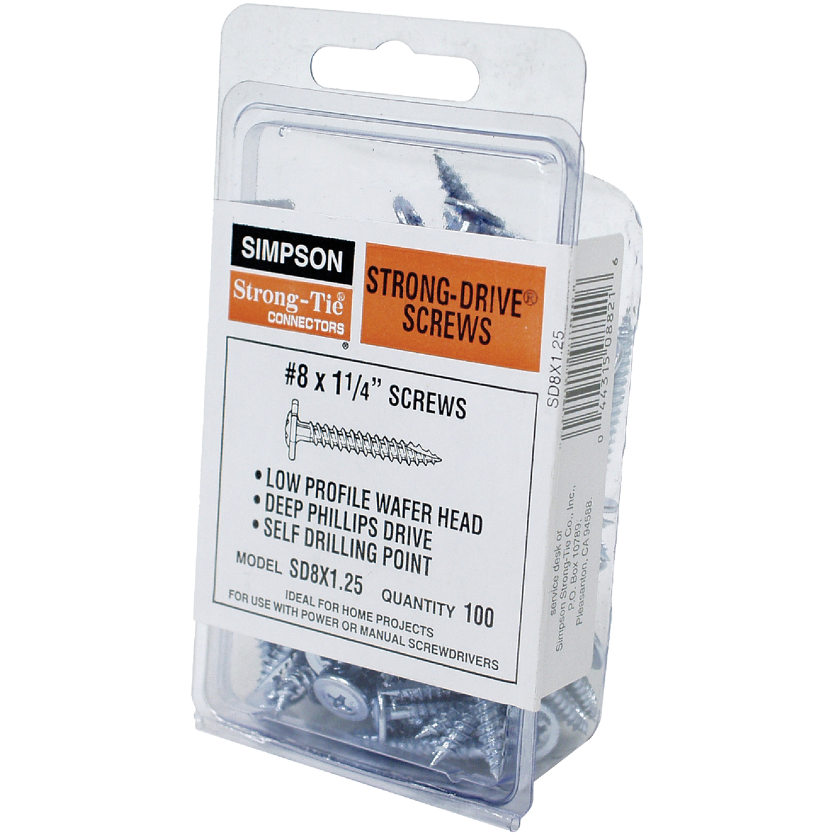 Simpson Strong-Tie #8 x 1-1/4 In. #2 Phillips Wafer-Head Structure Screw (100-Count)
