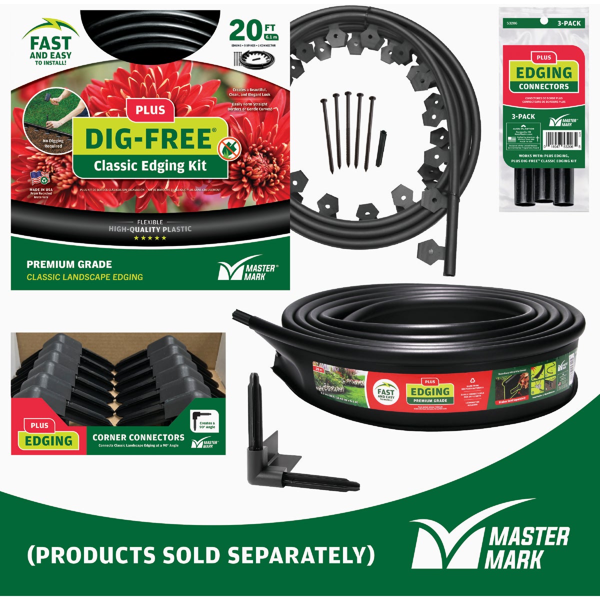 Master Mark Plus 90 Deg. Black Plastic Lawn Edging Coupler Image 5