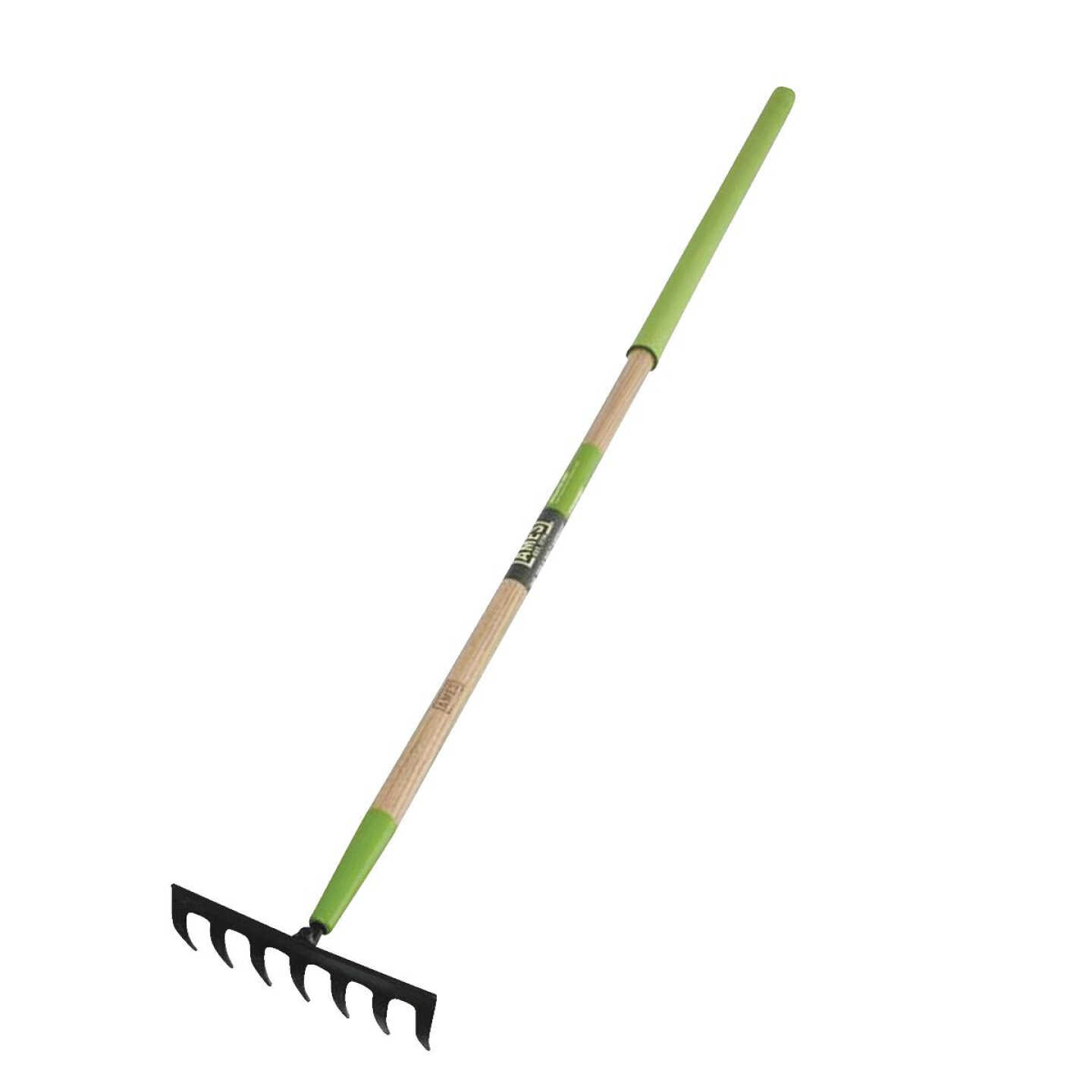 Ames 50.5 In. Wood Handle 7-Tine Level Garden Rake Image 1