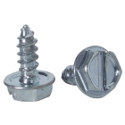 Hillman #6 x 3/8 In. Slotted Hex Washer Head Zinc Sheet Metal Screw (100 Ct.) Image 1