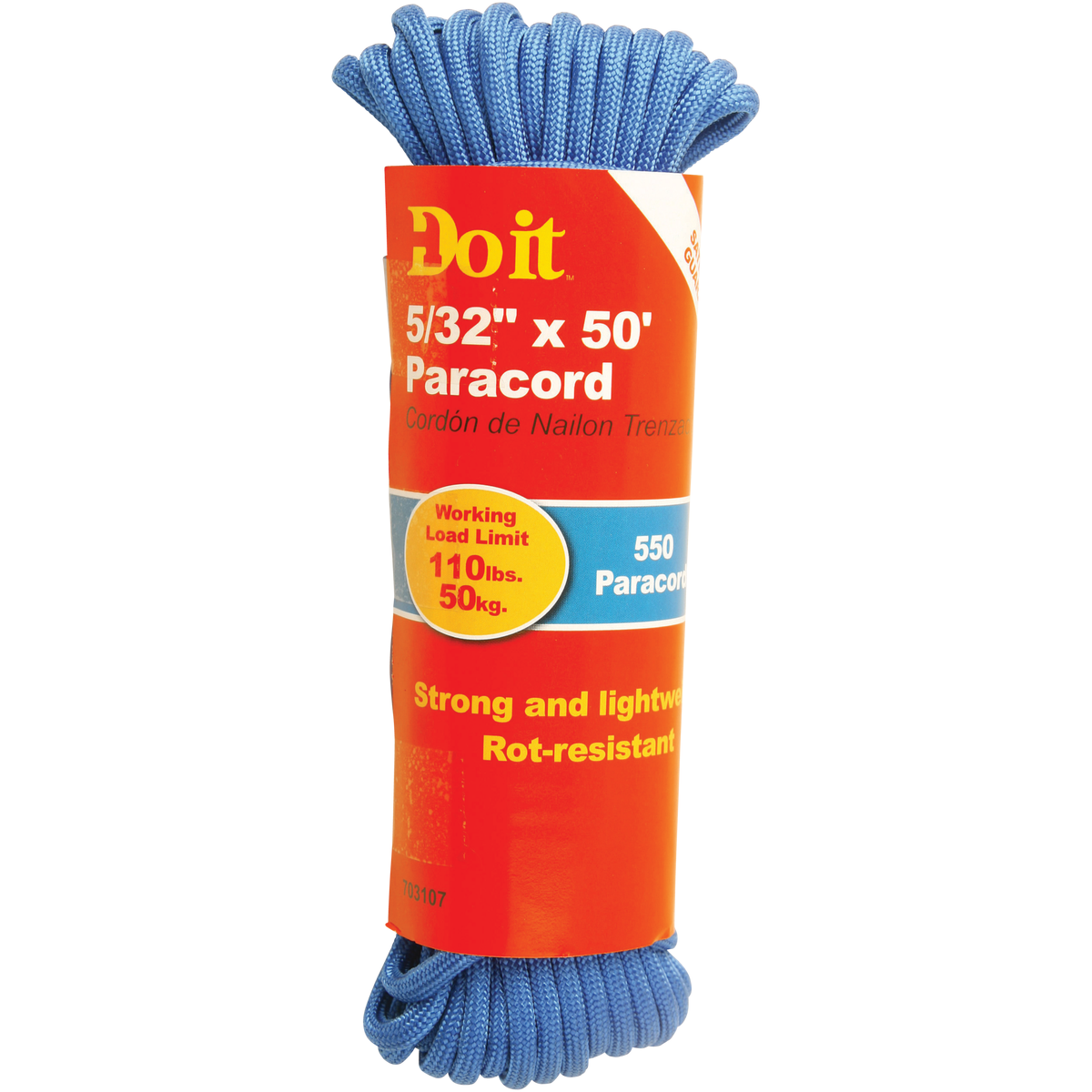 Do it Best 550 5/32 In. x 50 Ft. Blue Nylon Paracord
