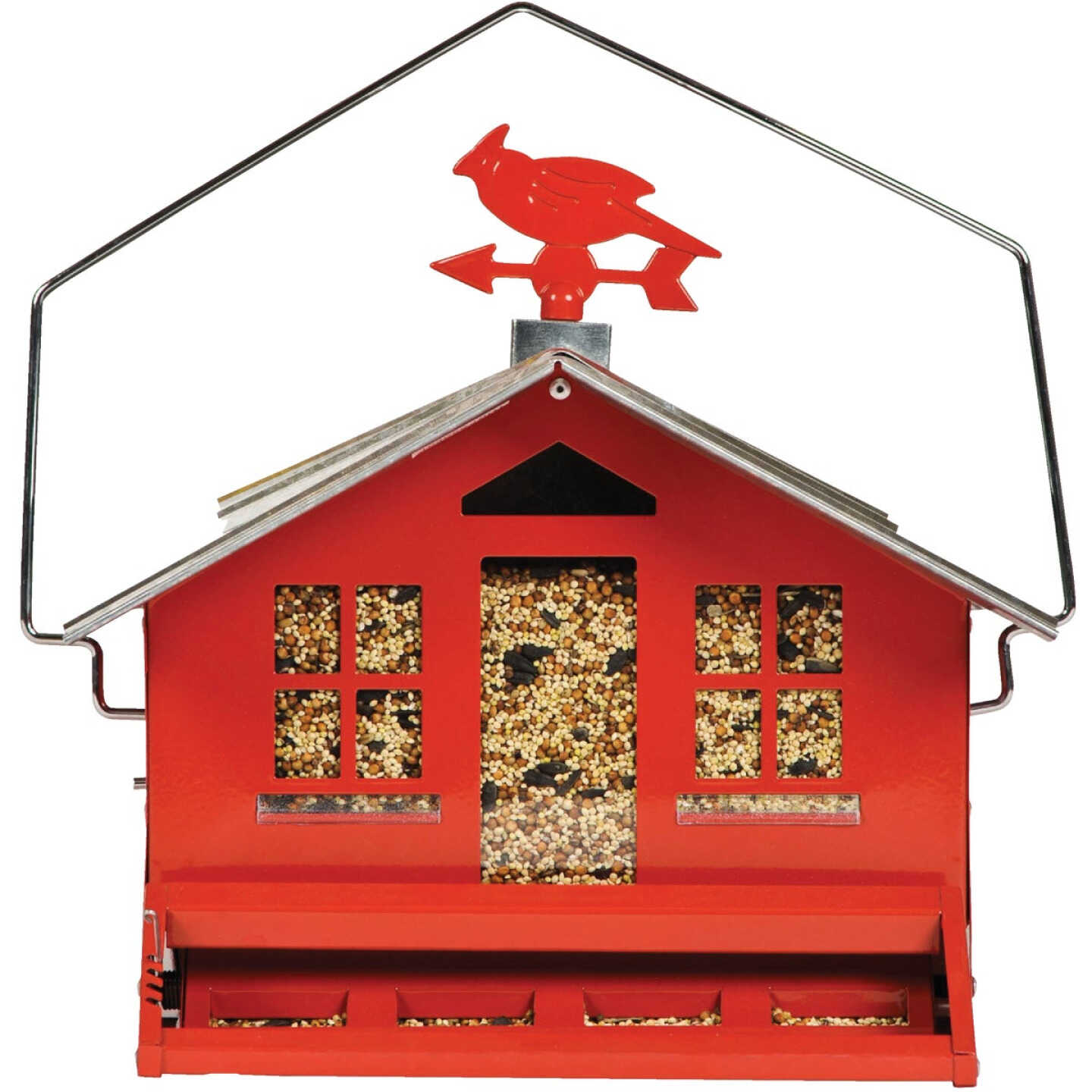 Perky-Pet Squirrel-Be-Gone Red Metal 12 Lb. Capacity Bird Feeder Image 3