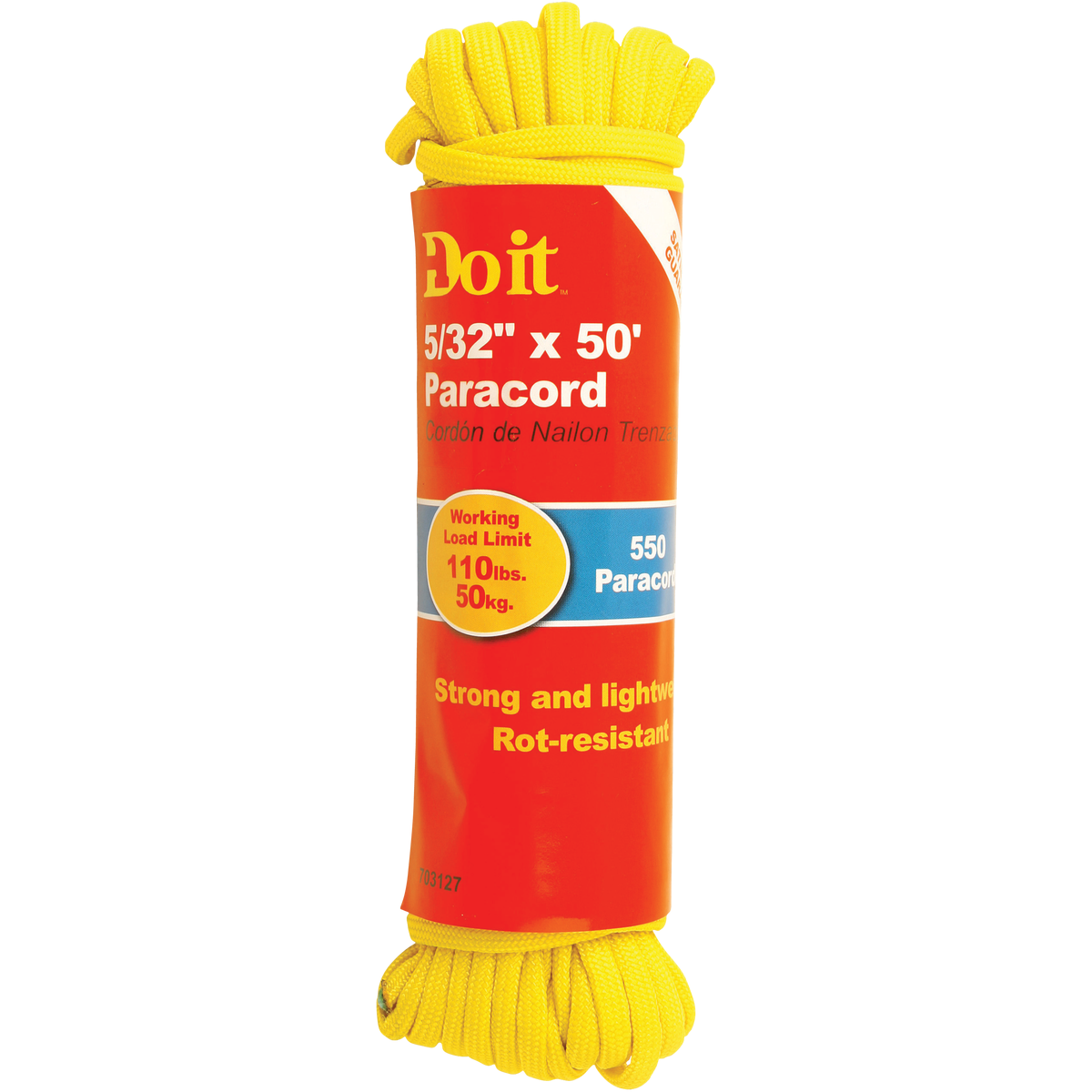 Do it Best 550 5/32 In. x 50 Ft. Yellow Nylon Paracord
