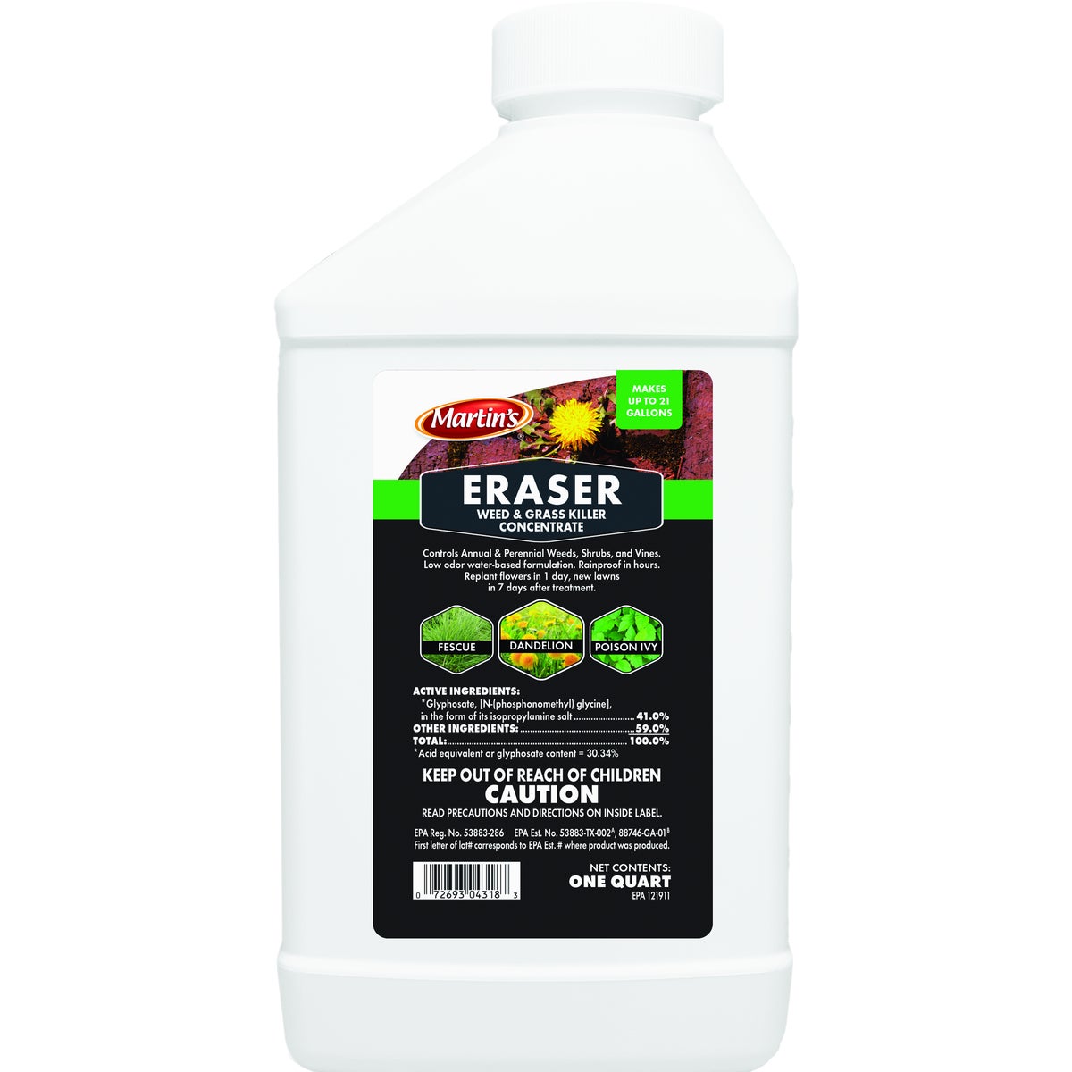 Martin's Eraser 1 Qt. Concentrate Weed & Grass Killer