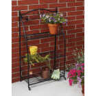 Best Garden Black Powder-Coat Steel 38 In. H. 3-Shelf Indoor/Outdoor Plant Stand Image 1