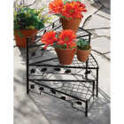 Best Garden Black Steel 17 In. H. Adjustable Plant Stand Image 2