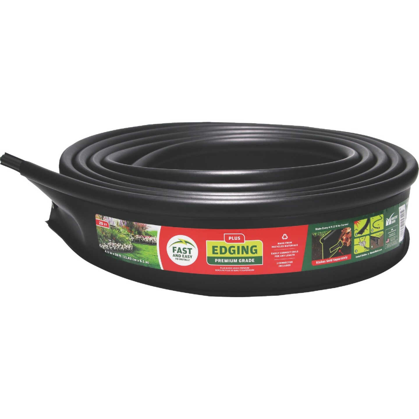 Master Mark Plus 4.5 In. H. x 20 Ft. L. Black Plastic Lawn Edging Image 1