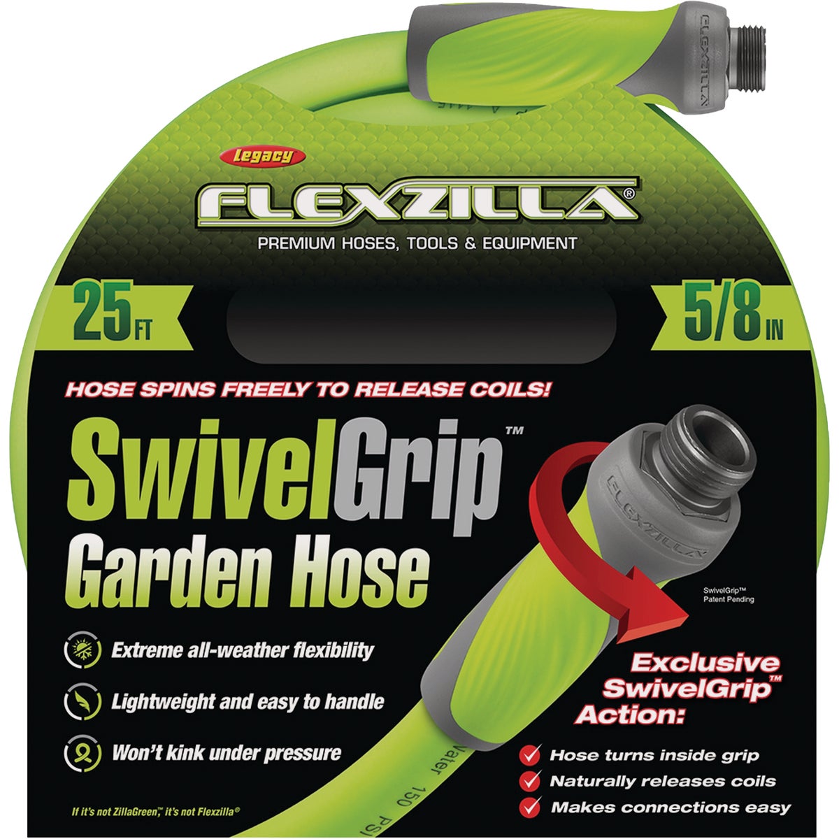 Flexzilla 5/8 In. Dia. x 25 Ft. L. Drinking Water Safe Garden Hose with SwivelGrip Connections Image 2