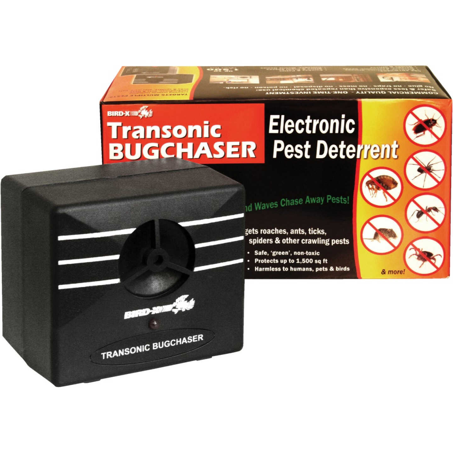 Bird X Transonic BugChaser Ultrasonic 1500 Sq. Ft. Coverage 110V Electronic Pest Repellent Image 1